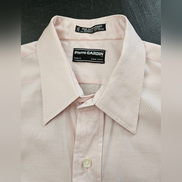 Vintage - Pierre Cardin Button Down Pink Short Sleeve Shirt - NWOT - Size 16 - Picture 6 of 9
